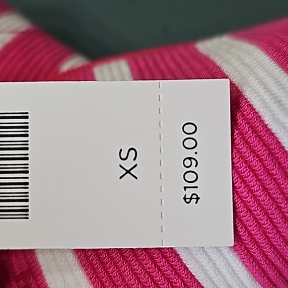 TALBOTS NWT pink‎ striped sleevless dress with V neck. GREAT FOR Vacation. - Picture 11 of 13